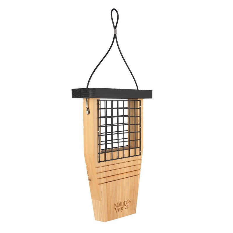 NATURE'S WAY BIRD PRODU Nature's Way CWF1 Bird Feeder, Tail-Prop, Cedar/Steel, Multi-Color, 14 in H, Hanging Mounting