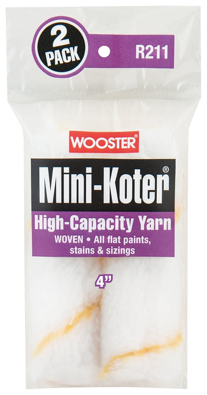 WOOSTER BRUSH Wooster R211-4 High-Capacity Yarn Mini Roller Cover, 4 in L, Fabric Cover PAINT WOOSTER BRUSH