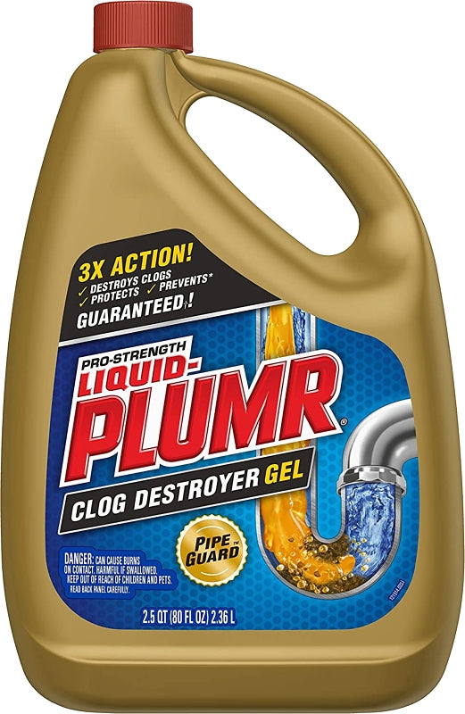 LIQUID-PLUMR Liquid-Plumr 00228 Clog Remover, Liquid, Pale Yellow, Bleach, 80 oz Bottle PLUMBING, HEATING & VENTILATION LIQUID-PLUMR