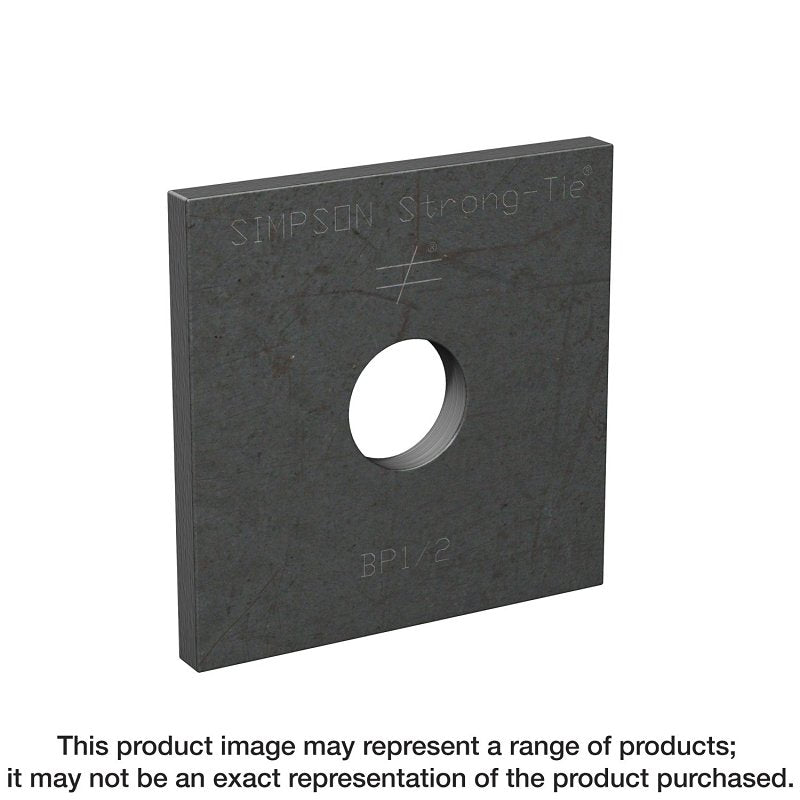 SIMPSON STRONG-TIE Simpson Strong-Tie BP1/2 Bearing Plate, 2 in L x 2 in W Dimensions, Steel