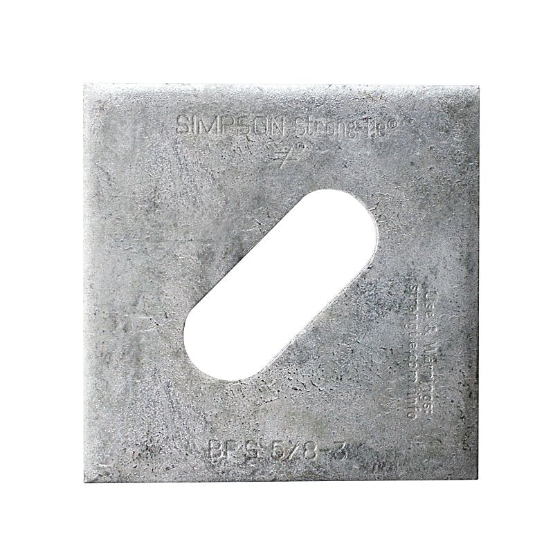 SIMPSON STRONG-TIE Simpson Strong-Tie BP Series BPS 5/8-3HDG Bearing Plate, 3 in L x 3 in W Dimensions, 3 ga, Steel, Hot-Dipped Galvanized HARDWARE & FARM SUPPLIES SIMPSON STRONG-TIE
