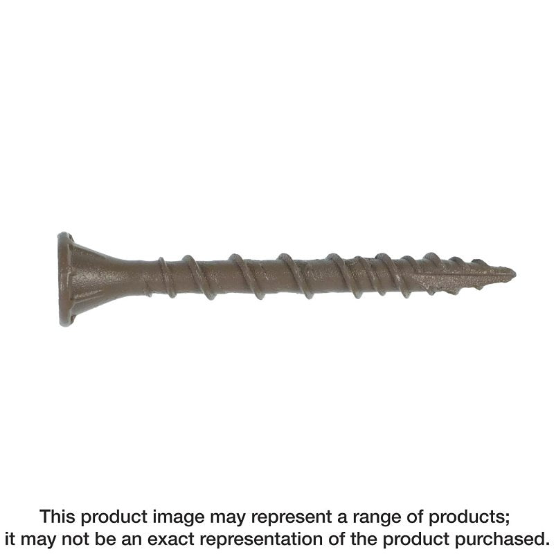 SIMPSON STRONG-TIE Simpson Strong-Tie Deck-Drive DSVT DSVT158R5LB Deck Screw, #8 Thread, 1-5/8 in L, Variable Thread, Tan, Ribbed Flat Head
