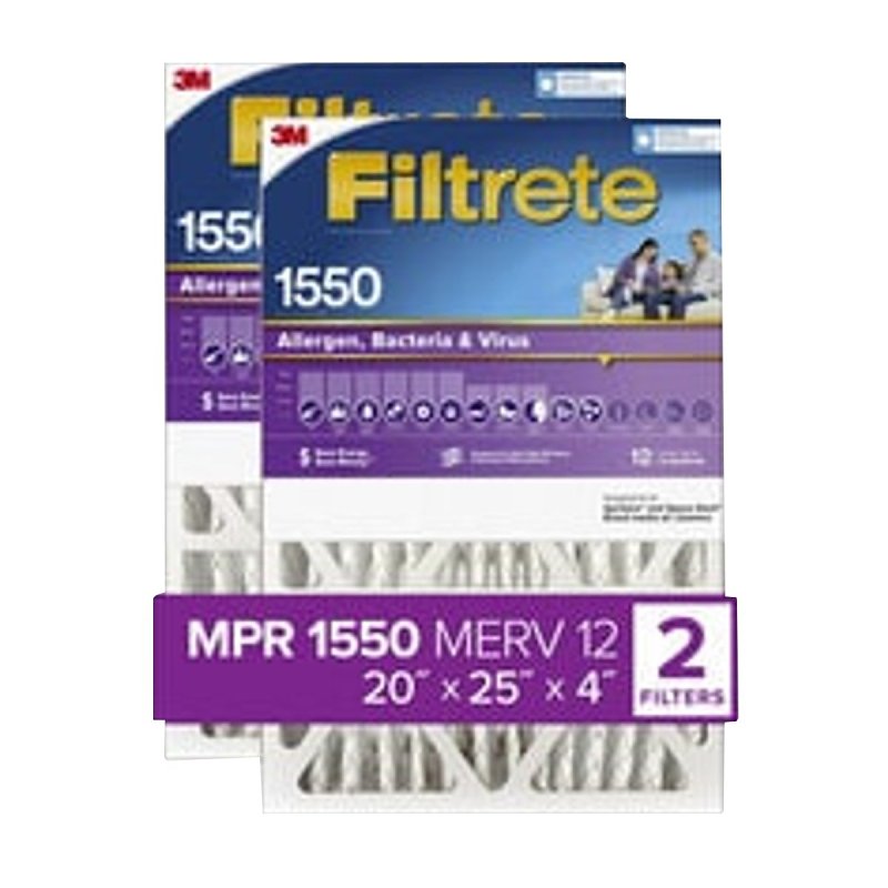FILTRETE Filtrete NDP03-4-2PK-1E Deep Pleated Air Filter, 25 in L, 20 in W, 1550 MPR PLUMBING, HEATING & VENTILATION FILTRETE