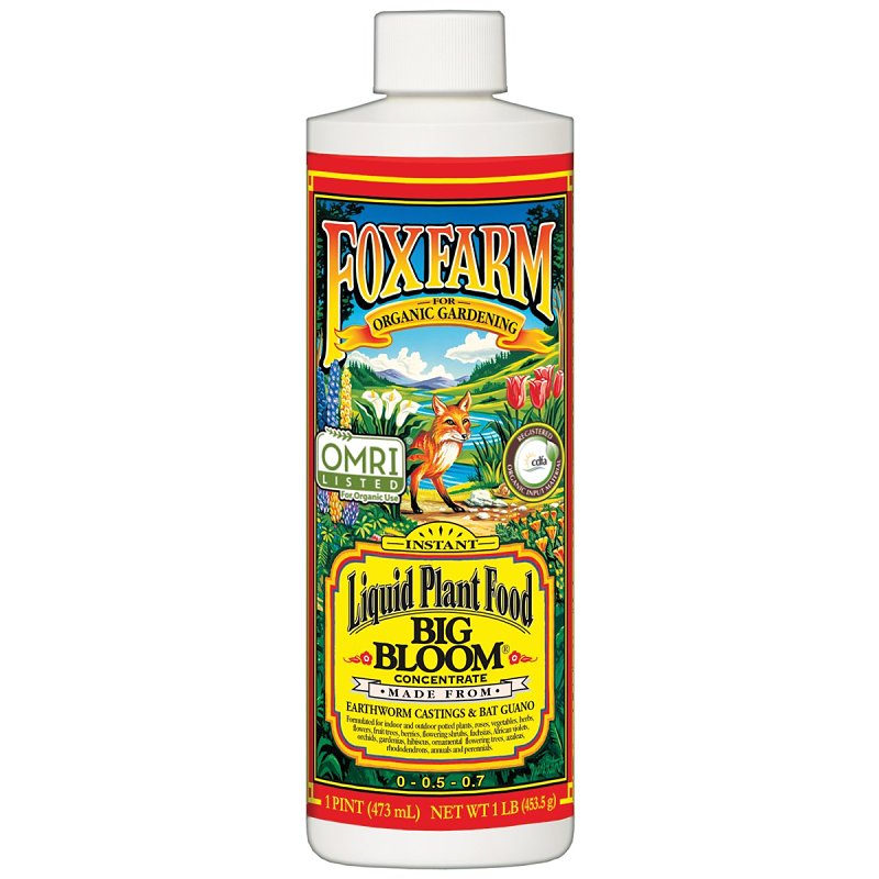 FOX FARM Big Bloom FX793103 Plant Food, 1 pt, Liquid, 0-0.5-0.7 N-P-K Ratio LAWN & GARDEN FOX FARM