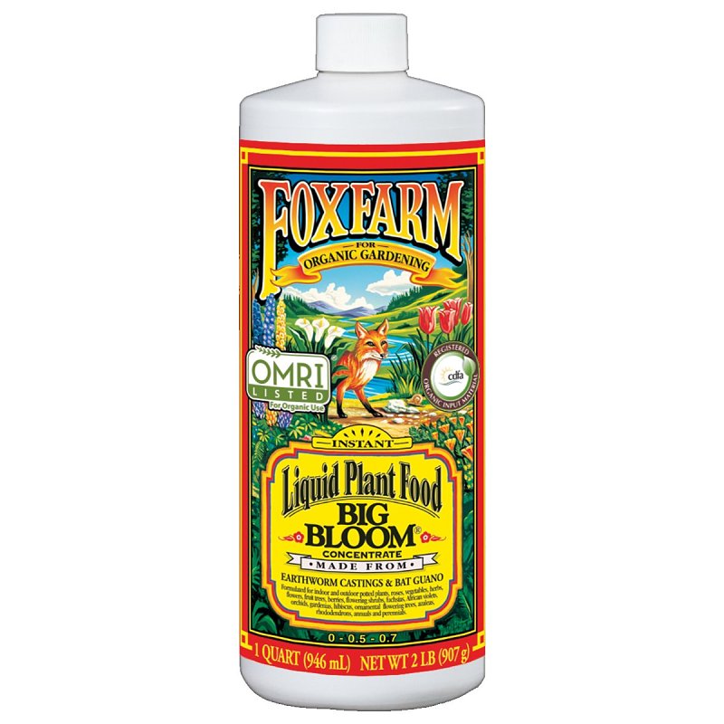 FOX FARM Big Bloom 790102 Plant Food, 1 qt, Liquid, 0-0.5-0.7 N-P-K Ratio LAWN & GARDEN FOX FARM