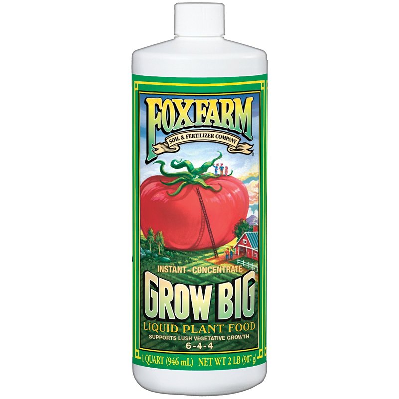 FOX FARM Grow Big 790201 Plant Food, 1 qt, Liquid, 6-4-4 N-P-K Ratio LAWN & GARDEN FOX FARM