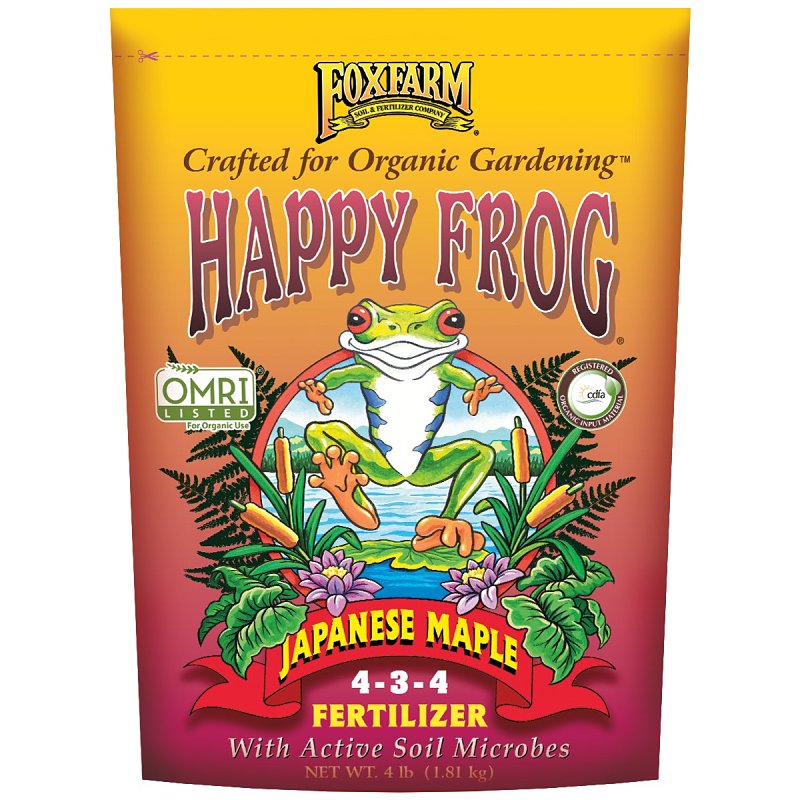 FOX FARM Happy Frog HFJAP4 Japanese Maple Fertilizer, 4 lb, Granular, 4-3-4 N-P-K Ratio