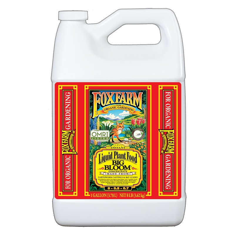 FOX FARM Big Bloom 790904 Plant Food, 1 gal, Liquid, 0-0.5-0.7 N-P-K Ratio