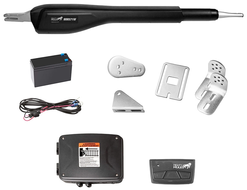 MIGHTY MULE Mighty Mule MM571W Gate Opener, Battery, 18 ft Max Gate L