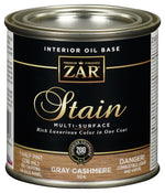 ZAR ZAR 50406 Wood Stain, Gray Cashmere, Liquid, 0.5 pt PAINT ZAR