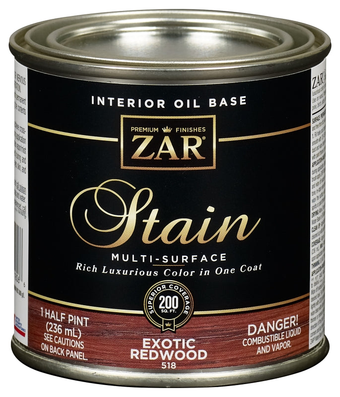 ZAR ZAR 51806 Wood Stain, Exotic Redwood, Liquid, 0.5 pt