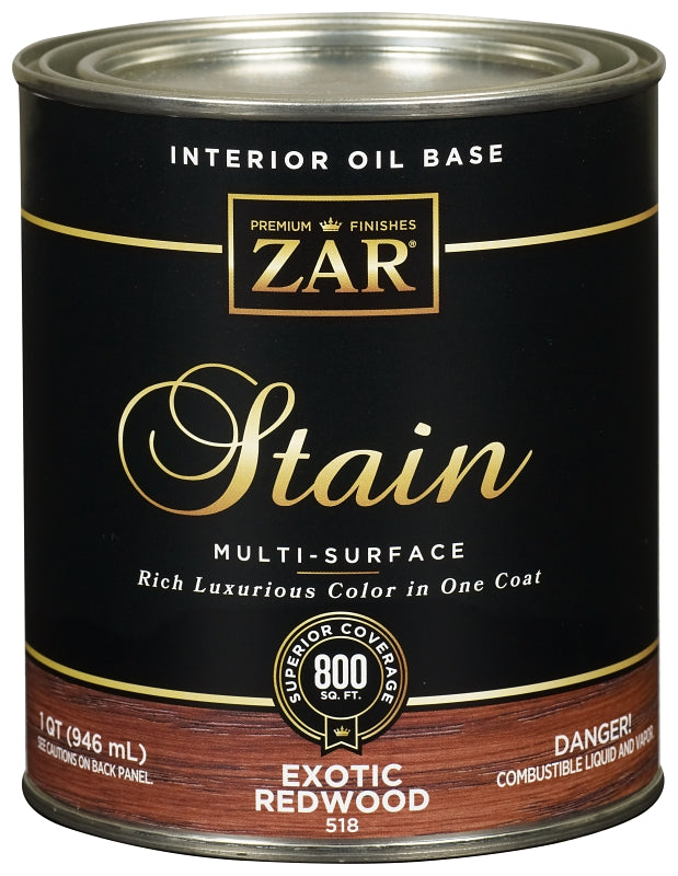 ZAR ZAR 51812 Wood Stain, Exotic Redwood, Liquid, 1 qt PAINT ZAR