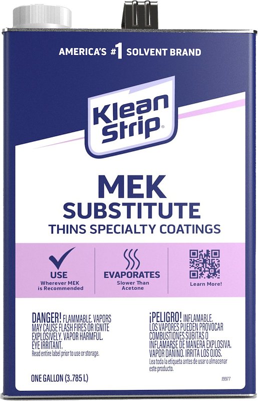 KLEAN STRIP Klean Strip GME71SUB Methyl Ethyl Ketone Thinner, Liquid, Clear, 1 gal