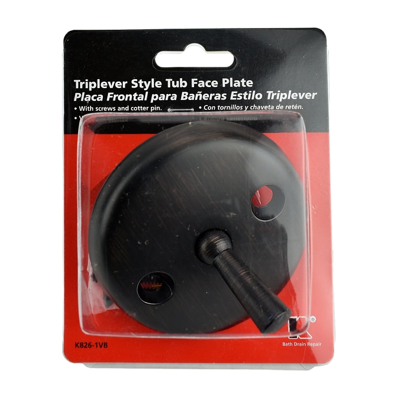 KEENEY Keeney K826-1VB Face Plate, Metal, Venetian Bronze, Specifications: Trip Lever Style PLUMBING, HEATING & VENTILATION KEENEY