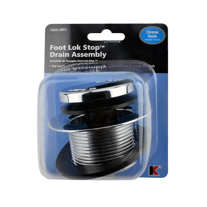 KEENEY Keeney K826-20PC Foot Lok Closure Assembly with Strainer, Polished Chrome, Specifications: 1-1/2 in Size PLUMBING, HEATING & VENTILATION KEENEY