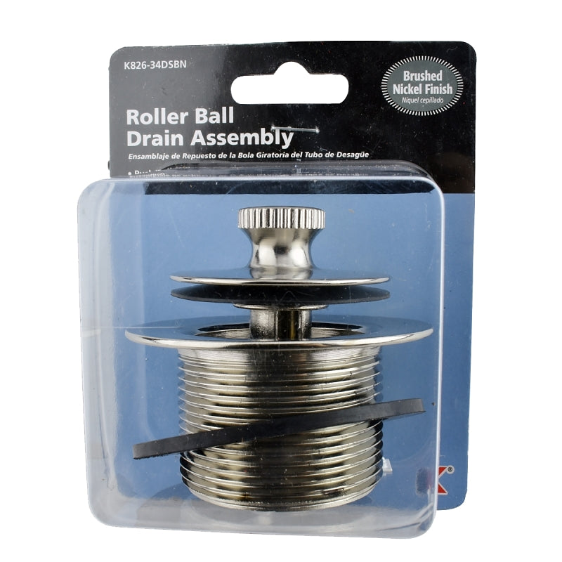 KEENEY Keeney K826-34DSBN Roller Ball Closure Assembly with Strainer, Metal, Brushed Nickel, Specifications: 1-1/2 in Size PLUMBING, HEATING & VENTILATION KEENEY