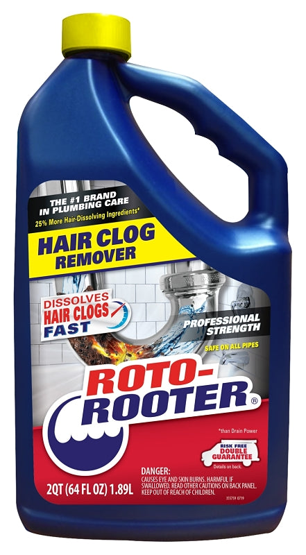 ROTO ROOTER Roto-Rooter 351405 Hair Clog Remover, Liquid, Characteristic, 64 oz PLUMBING, HEATING & VENTILATION ROTO ROOTER