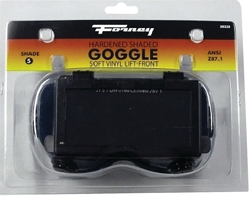 FORNEY Forney 55320 Welding Goggles, 4-1/4 in L x 2 in W Lens, Glass Lens, Clear Lens, #5 Lens, Plastic Frame