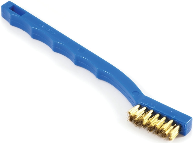FORNEY Forney 70489 Scratch Brush, Brass Bristle, 0.006 in L Trim, Plastic Handle, Curved Handle, 7-1/4 in L Handle PAINT FORNEY