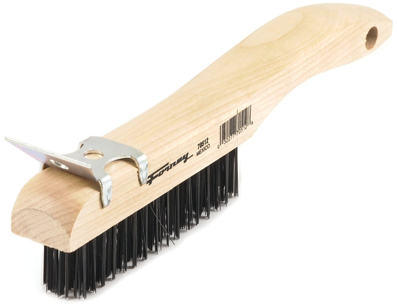 FORNEY Forney 70512 Scratch Brush with Scraper, 0.014 in L Trim, Carbon Steel Bristle