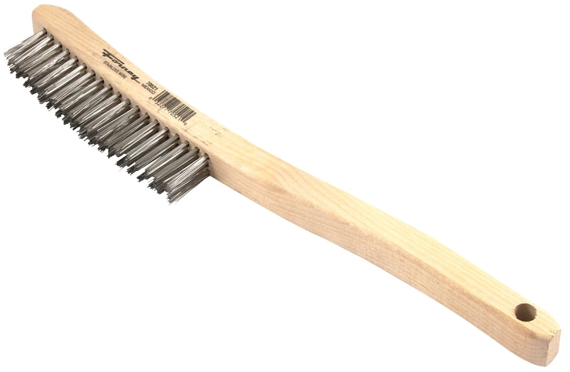 FORNEY Forney 70521 Scratch Brush, Stainless Steel Bristle, 0.014 in L Trim, Wood Handle