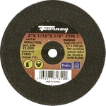 FORNEY Forney 71840 Cut-Off Wheel, 3 in Dia, 1/16 in Thick, 1/4 in Arbor, 46 Grit, Medium, Aluminum Oxide Abrasive
