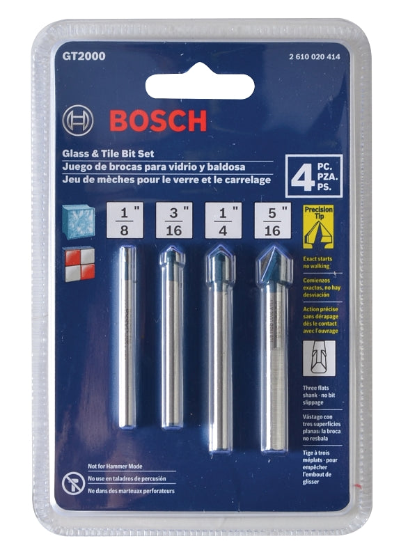 BOSCH Bosch GT2000 Glass and Tile Bit Set, 4-Piece, Carbide TOOLS BOSCH