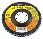 FORNEY Forney 71985 Flap Disc, 4-1/2 in Dia, 7/8 in Arbor, 40 Grit, Medium, Zirconium Alumina Abrasive, Fiberglass Backing TOOLS FORNEY
