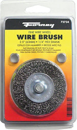 FORNEY Forney 72734 Wire Wheel Brush, 2-1/2 in Dia, 0.008 in Dia Bristle