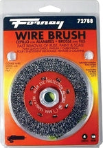 FORNEY Forney 72788 Wire Wheel Brush, 4 in Dia, 5/8-11 Arbor/Shank, 0.012 in Dia Bristle, Carbon Steel Bristle
