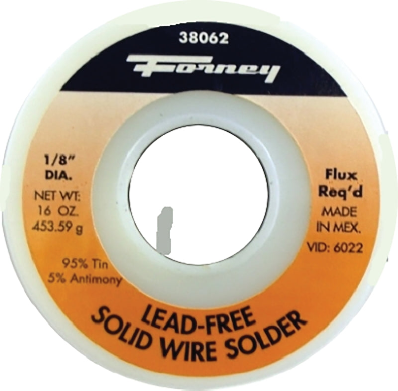 FORNEY Forney 38062 Solder, 16 oz, Solid, Gray, 464 deg F Melting Point