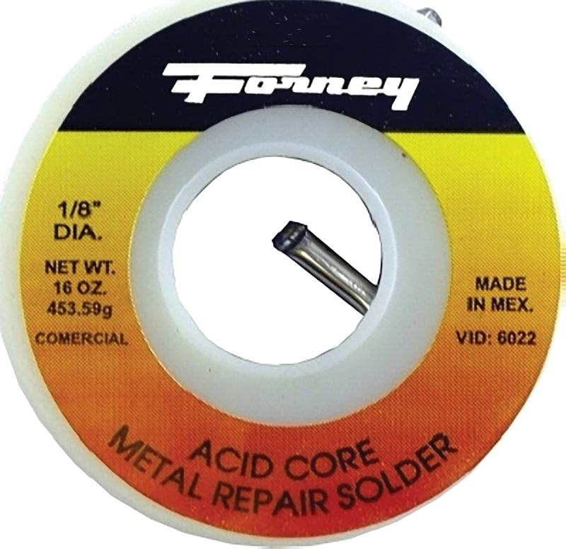 FORNEY Forney 38102 Solder, 8 oz, Solid, Silver/White, 491 deg F Melting Point