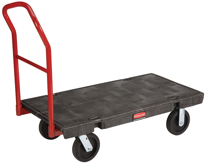 RUBBERMAID Rubbermaid FG443600 BLA Platform Truck, 2000 lb, 48 in L Platform, 24 in W Platform, 4-Wheel, Swivel Wheel, HDPE AUTOMOTIVE RUBBERMAID