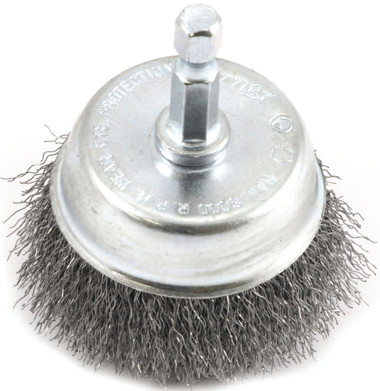 FORNEY Forney 72730 Wire Cup Brush, 2 in Dia, 0.008 in Dia Bristle, Steel Bristle TOOLS FORNEY