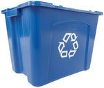 RUBBERMAID Rubbermaid FG571473BLUE Recycling Box, 14 gal Capacity, Resin, Blue, 20-3/4 in L x 16 in W x 14-3/4 in D Dimensions