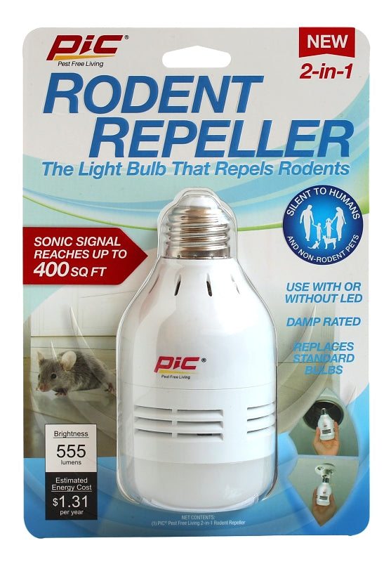 PIC PIC LED-RR Rodent Repeller Bulb, 9 W, LED Lamp, 550 Lumens LAWN & GARDEN PIC