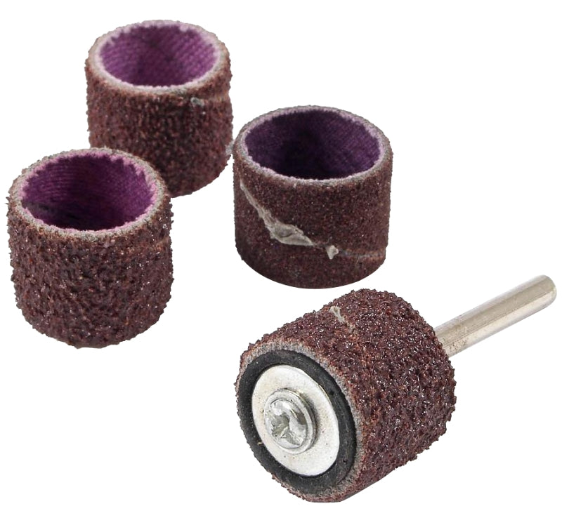 FORNEY Forney 60217 Sanding Drum Kit, 1/2 in Dia Drum, 1/2 in L Drum, Medium, Rubber Backing