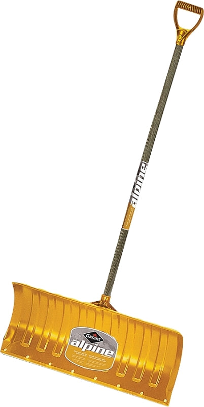 GARANT Garant APP26KDRU Snow Pusher, 26 in W Blade, Poly Blade, Wood Handle, D-Shaped Handle, 46-1/4 in L Handle, Yellow