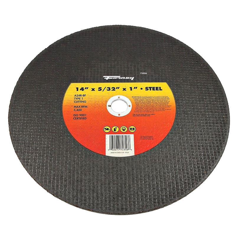 FORNEY Forney 72356 Cut-Off Wheel, 14 in Dia, 5/32 in Thick, 1 in Arbor, Aluminum Oxide Abrasive