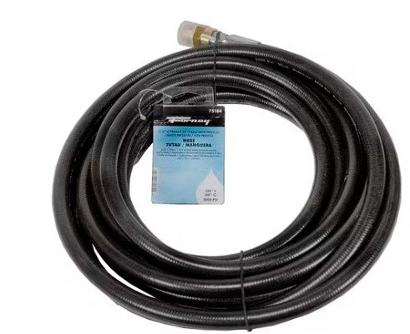 FORNEY INDUSTRIES Forney 75184 High-Pressure Hose, 5/16 in, 25 ft L, Male x Female, Steel/Synthetic Rubber, Black