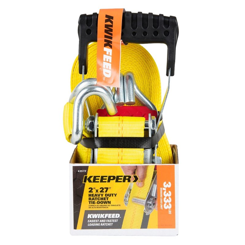 KEEPER Keeper 43572 Ratchet Tie-Down, 2 in W, 27 ft L, 3333 lb Working Load AUTOMOTIVE KEEPER