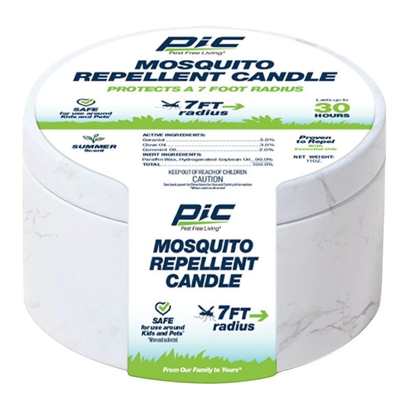 PIC PIC MRC Mosquito Repellent Candle, Gray/White, Summer, 11 oz HARDWARE & FARM SUPPLIES PIC