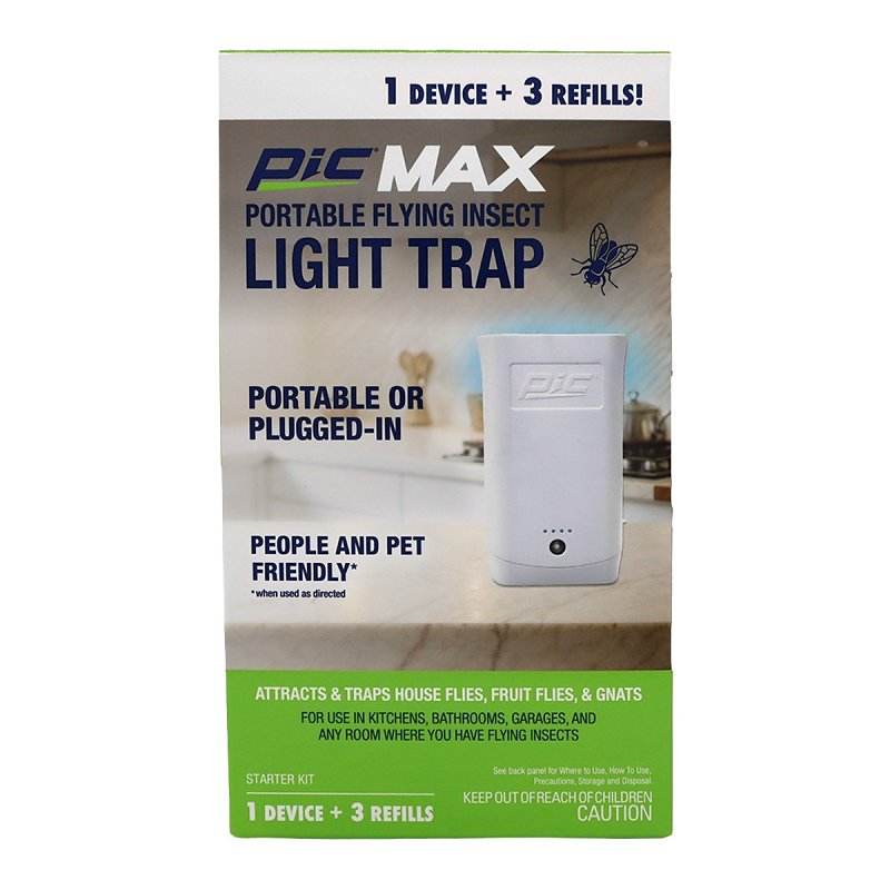 PIC PIC PIC-FITMAX Flying Insect Dual Portable Plug-In Trap, Solid, 5-5/8 in L Trap, 3-3/8 in W Trap, White