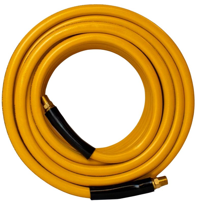 FORNEY INDUSTRIES Forney 75411 Air Hose, 3/8 in ID, 1/4 in OD, 50 ft L, MNPT, 300 psi Pressure, PVC, Yellow TOOLS FORNEY INDUSTRIES
