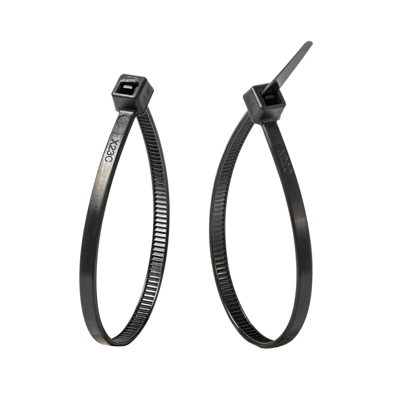 GB Gardner Bender 46-206UVB Cable Tie, 0.22 in Max Bundle Dia, Double-Lock Locking, 6/6 Nylon, Black, 6 in L, 100/PK