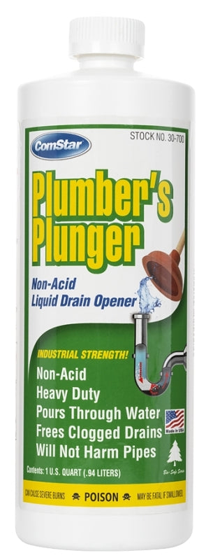 COMSTAR ComStar Plumber's Plunger 30-700 Drain Opener, Liquid, Clear, Sharp, 1 qt Bottle PLUMBING, HEATING & VENTILATION COMSTAR
