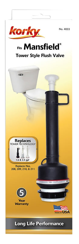 KORKY Korky 4033BP Toilet Flush Valve and Seal Kit, Plastic