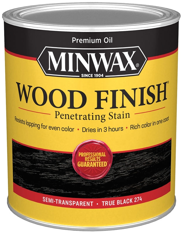 MINWAX Minwax 700514444 Wood Stain, True Black, Liquid, 1 qt Can PAINT MINWAX