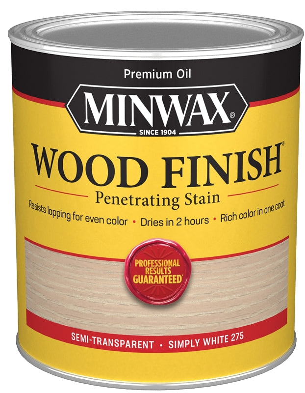 MINWAX Minwax 700524444 Wood Stain, Oil Base, White, Liquid, 1 qt, Can PAINT MINWAX