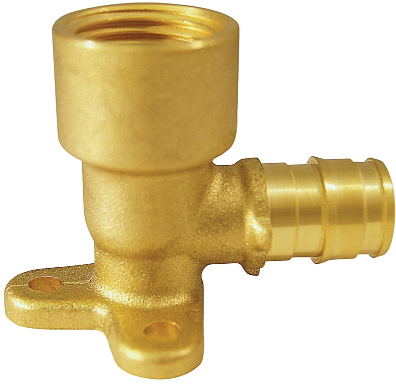 APOLLO Apollo ExpansionPEX Series EPXDEE12 Drop Ear Pipe Elbow, 1/2 in, Barb x FNPT, PEX-A, 90 deg Angle, Brass PLUMBING, HEATING & VENTILATION APOLLO